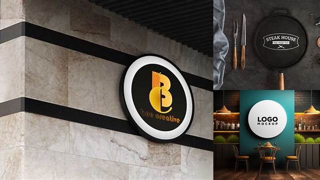 5484+ Restaurant Logo Mockup Include TIFF