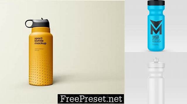 5487+ Matte Sport Bottle PSD Mockup High-Angle Shot Versatile and Elegant PSD File