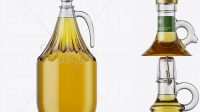 5490+ 3L Clear Glass Olive Oil Bottle With Handle & Clamp Lid PSD Mockup Free Mockup Templates