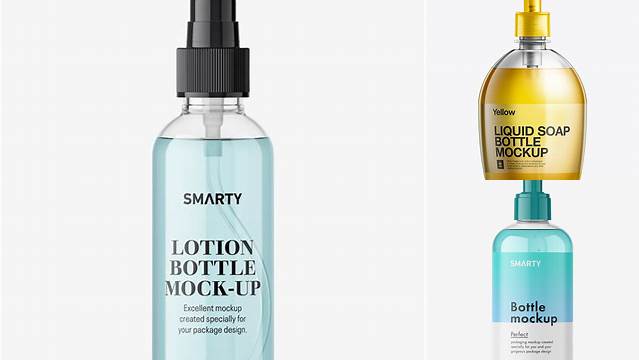 5490+ Clear PET Lotion Bottle with Pump PSD Mockup Best for Showcase