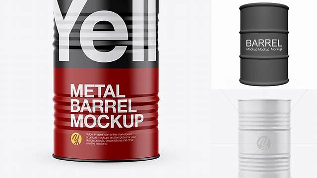 5492+ Matte Metal Barrel PSD Mockup Professional Quality PSD Freebie