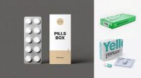 5493+ Two Glossy Boxes with Pills PSD Mockup Half Side View Creative and Modern PSD Freebie