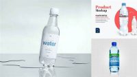 5498+ Plastic Water Bottle PSD Mockup Front View Unique Free Photoshop Files