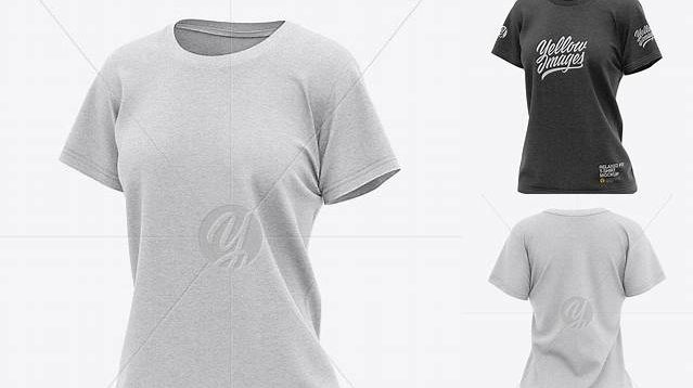 5499+ Women's Heather Relaxed Fit T-shirt PSD Mockup Half Front View Modern Free PSD Template