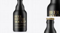 550+ 330ml Matte Ceramic Beer Bottle PSD Mockup Custom Graphic Resource Free Download