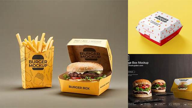 550+ Hamburger Box Mockup Free Free PSD