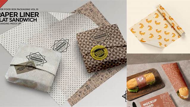 5502+ Sandwich Wrapping Paper Mockup Download Free PSD