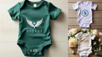 5503+ Baby Bodysuit PSD Mockup Back Side Top View Elegant and Stylish Mockup