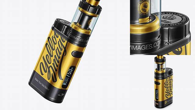 5504+ Vape Kit PSD Mockup Half Side View High-Angle Shot Modern and Unique Freebie PSD