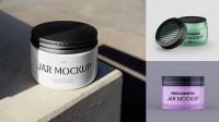 5507+ Glass Cosmetic Gel Jar PSD Mockup Elegant Free Graphic Resource