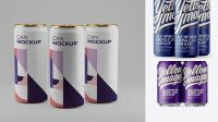 5517+ 4 Matte Aluminium Cans PSD Mockup Front View Creative Free PSD Graphic Design