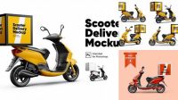 5522+ Scooter Delivery Mockup For Free Download