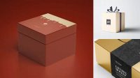 5524+ Gift Box PSD Mockup Half Side View High-Angle Shot Exclusive Digital PSD Resource