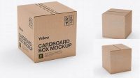 553+ Corrugated Fiberboard Box Mock-Up 70° Angle Front View High-Angle Shot Elegant and Versatile PSD Resource