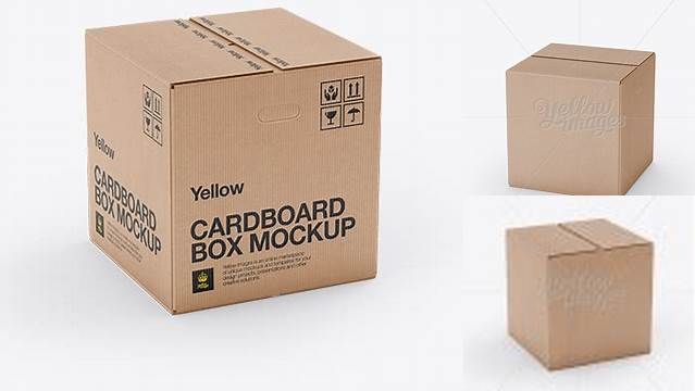 553+ Corrugated Fiberboard Box Mock-Up 70° Angle Front View High-Angle Shot Elegant and Versatile PSD Resource