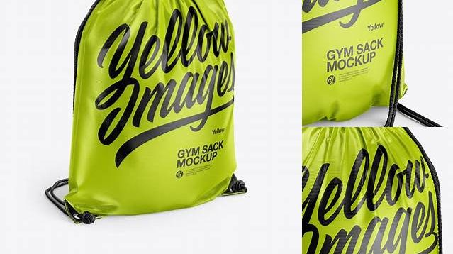 5530+ Glossy Gym Sack PSD Mockup Back Half Side View Creative High-Resolution PSD Freebie