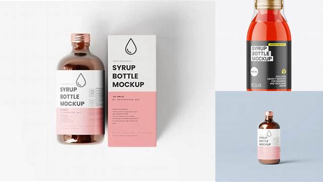 5534+ Maple Syrup Bottle PSD Mockup Free Editable Photoshop Template