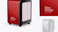 5539+ Glossy Napkin Dispenser PSD Mockup Half Side View Professional Quality Freebie PSD File