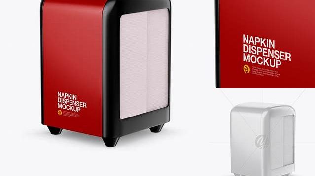 5539+ Glossy Napkin Dispenser PSD Mockup Half Side View Professional Quality Freebie PSD File