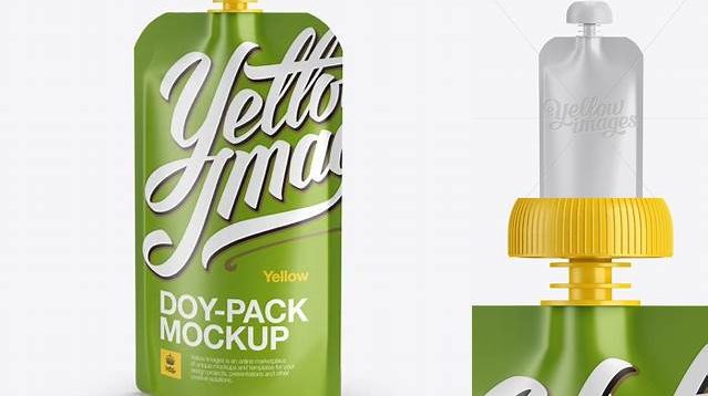 554+ Matte Doy-Pack PSD Mockup Halfside View Free Graphic Mockup PSD