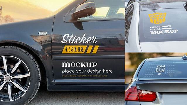 5540+ Car Sticker Mockup Free Layered PSD File