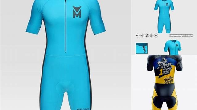 5545+ Men’s Cycling Skinsuit PSD Mockup Back View Unique Free Photoshop Files