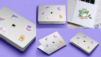 5547+ Free Laptop Sticker Mockup Easy Editable