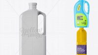 5551+ 2L Gloss Plastic Milk Jug PSD Mockup Side View Editable Mockup PSD