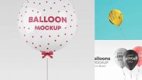 5553+ Balloon on a Stick PSD Mockup Front View Fully Customizable Photoshop Freebie