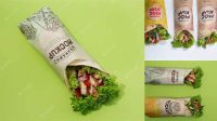 5554+ Shawarma Wrap Mockup Fully Customizable Photoshop Freebie