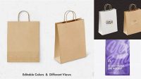 5557+ Stitched Glossy Paper Bag PSD Mockup Front View Creative Design PSD Free Download