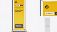 556+ Glossy Vinyl Banner Frame Stand PSD Mockup Stylish PSD for Free