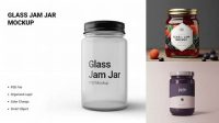 5564+ Glass Apple Jam Jar PSD Mockup Free Premium Photoshop Template Download