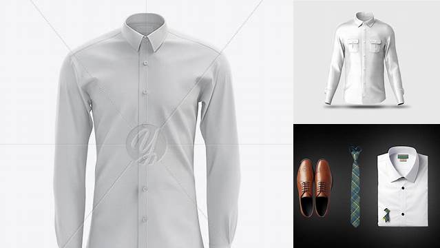 5564+ Men’s Dress Shirt PSD Mockup Front View Professional Graphic PSD Download