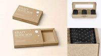 5566+ Opened Kraft Paper Box With Socks PSD Mockup High-End Photoshop Mockup