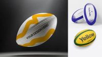 5569+ Rugby Ball PSD Mockup Half Side View Elegant Free Template