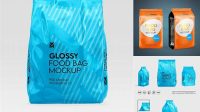 5570+ Glossy Food Bag PSD Mockup Front View Elegant Photoshop Mockup