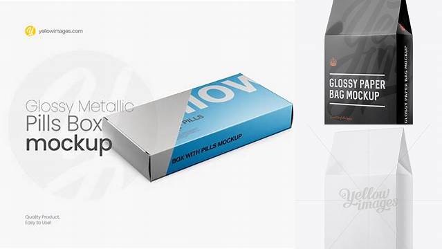 5572+ Glossy Box PSD Mockup Halfside View PSD Free Download