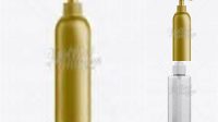 5572+ Gold Plastic Cosmetic Bottle with Batcher 300 ml Exclusive Free Photoshop Asset