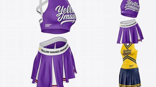 5573+ Cheerleader Costume PSD Mockup Side View Advanced and Editable PSD Template Free