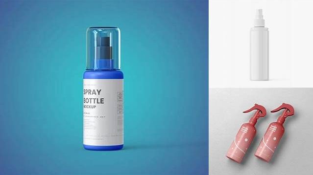 5578+ Opened Glossy Spray Bottle With Transparent ?ap PSD Mockup Free Photoshop Mockup Design