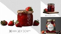 558+ Glass Jar With Strawberry Jam PSD Mockup Download Professional PSD