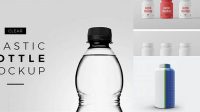 5580+ 1L Plastic Bottle PSD Mockup Front View Editable Photoshop Free Mockup