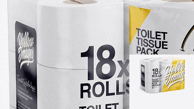 5581+ 18x Toilet Tissue Pack PSD Mockup Half Side View Custom Mockup Graphic Design