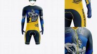 5583+ Men’s Full Cycling Time-Trial Kit PSD Mockup Hero Back Shot Premium Quality PSD Freebie