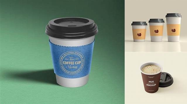 5587+ Coffee Cup With Sleeve PSD Mockup High Resolution