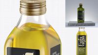 5592+ 0.5L Clear Glass Olive Oil Bottle PSD Mockup Halfside view High-Angle Modern Design PSD Resource Free Download