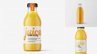 5596+ Clear Glass Orange Drink Bottle PSD Mockup Premium Freebie for Designers