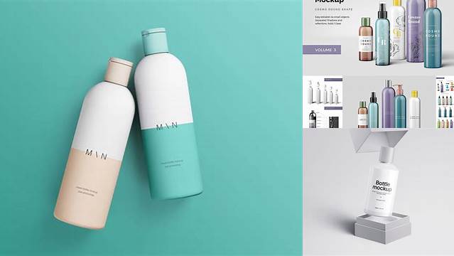 5596+ Cosmetic Metallic Bottle PSD Mockup Fully Customizable Mockup PSD Free