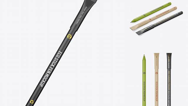 5598+ Eco Stick Pen PSD Mockup Front View Exclusive Free PSD Mockups